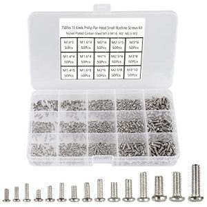 75Pezzi Viti Piccole a Testa Pan Phillips M1.4/M1.6/M2/M2.5/M3, Viti Minuscole, Viti Micro, Kit di Assortimento di Viti Mini per Riparazione Orologi, Giocattoli, Attrezzature Elettroniche, Acciaio al Carbonio Nichelato  | Set di assortimento di viti e bulloni Set di assortimento di viti e bulloni Set di assortimento di viti e bulloni